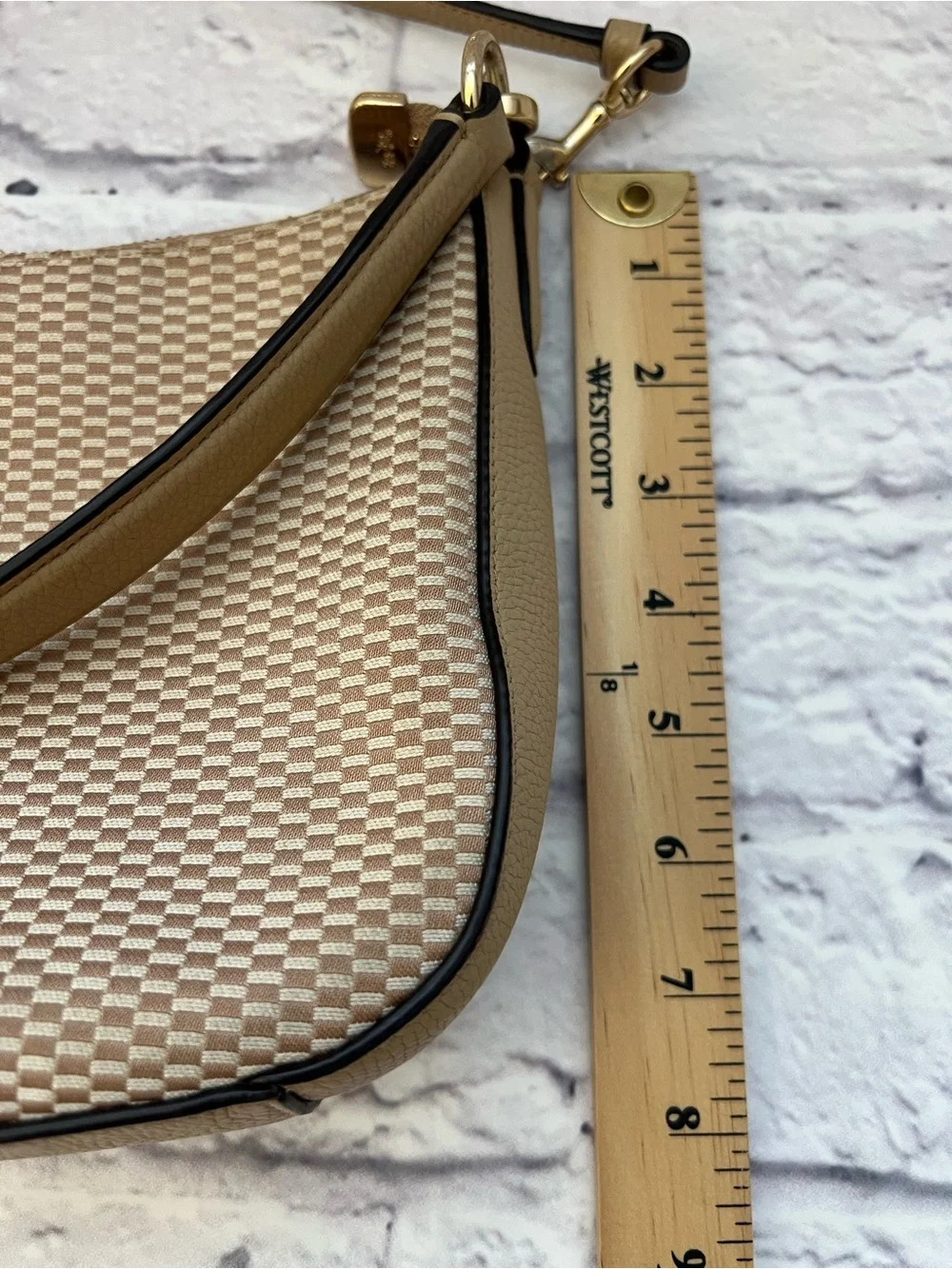 Coach Legacy Jacquard Sutton Crossbody Purse in Tan